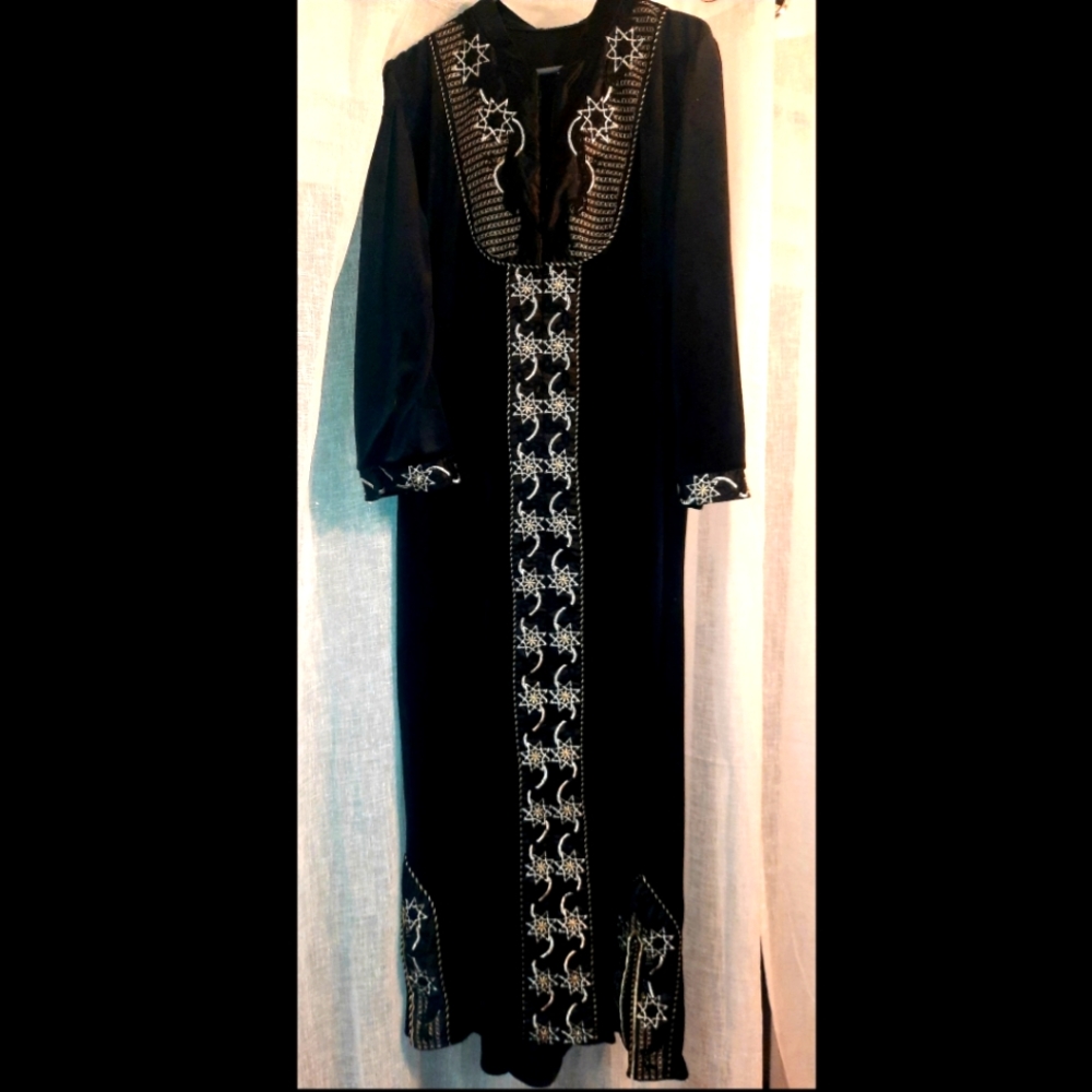 Vintage Black Velvet Robe! Fit for a Priestess Goddess Gathering on Halloween!